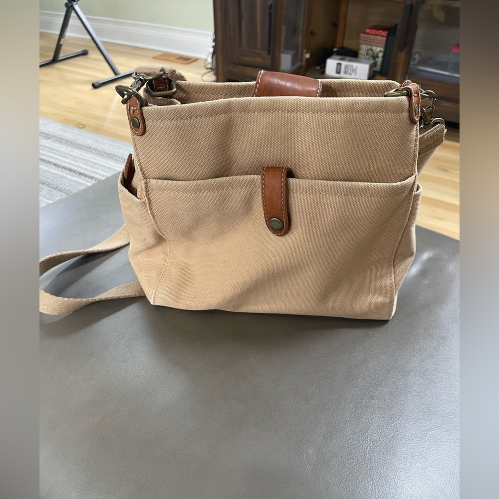 Vintage Fossil Canvas Mini Tote Camera Bag 
Crossbody  Bag